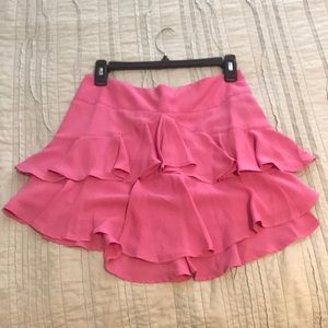 Express! Pink Flowy Tiered Mini Skirt